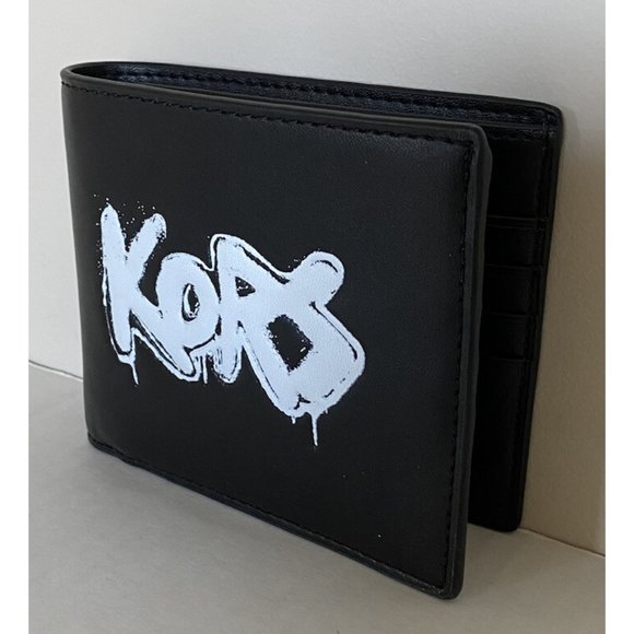 New Michael Kors Cooper Men's Billfold wallet Vegan Faux Leather Black / White - Picture 4 of 5